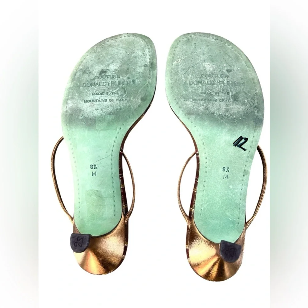 Vtg Y2K Donald J Pliner Couture Butterfly Thong Kitten Heel Sandals 8.5 Fairycor - Picture 7 of 10